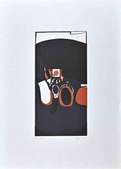 Retro Abstract Composition - Woodcut - 1950s