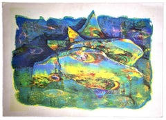 Abstract Landscape - Lithograph signed "Cutolo" - Late 20th Century