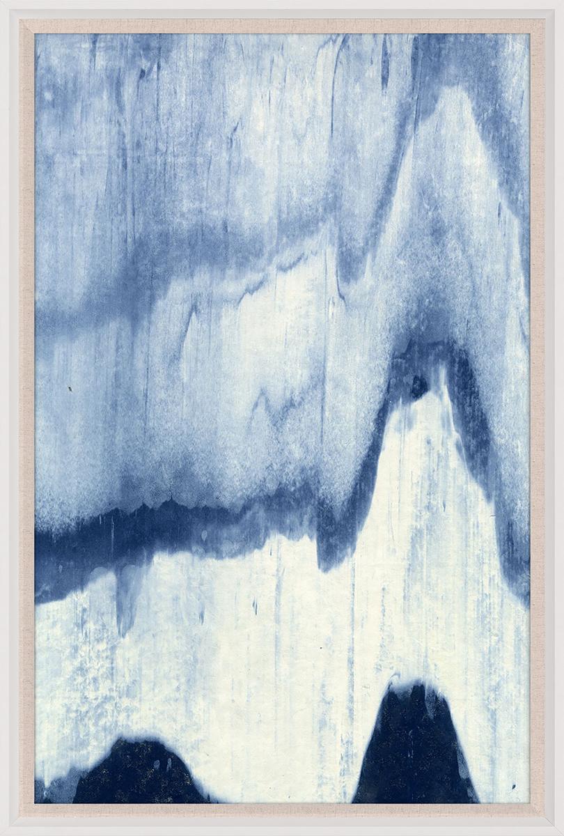 Unknown Abstract Print - Abstracted Landscapes, blue no. 5, framed