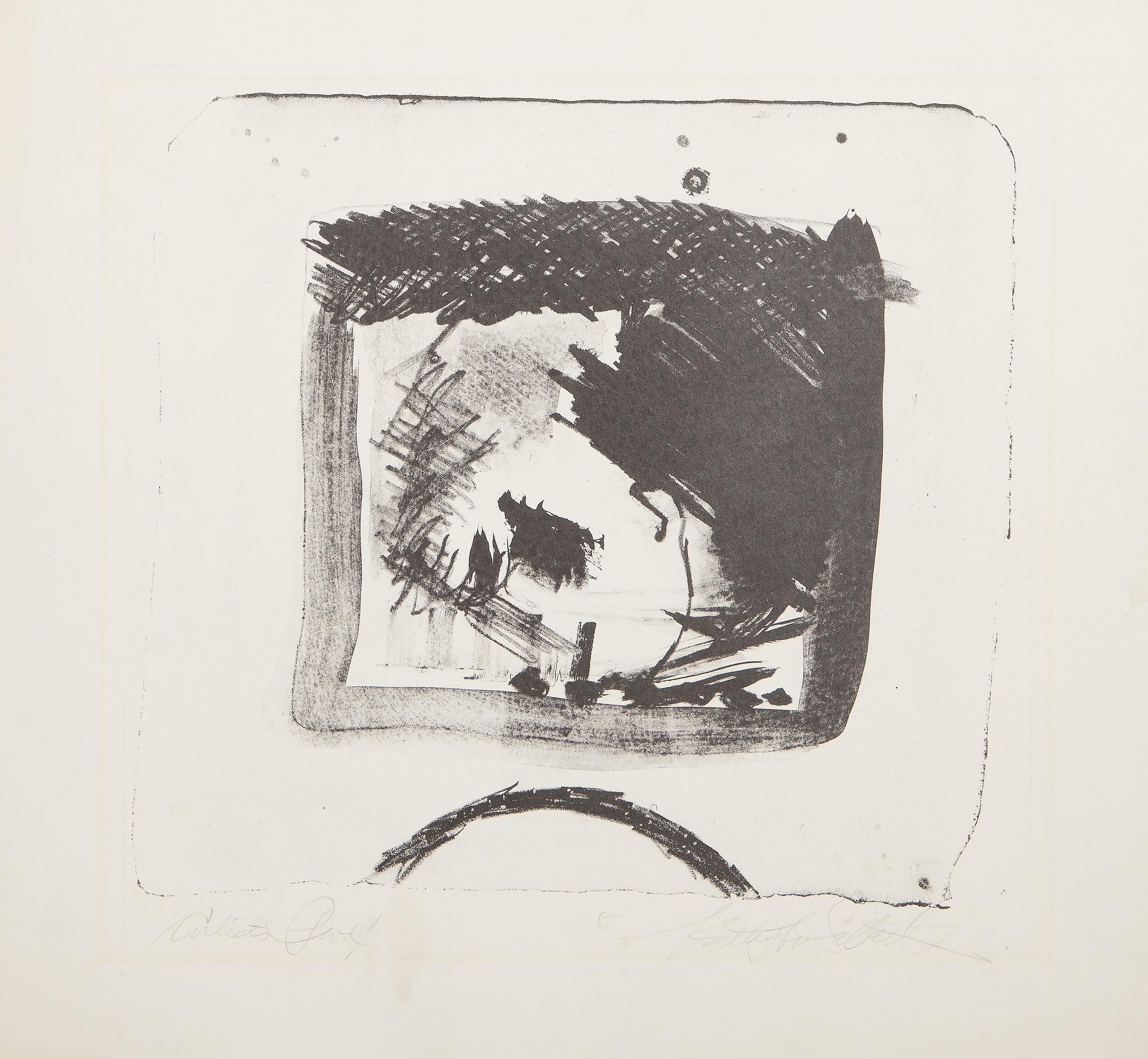 Abstracted Screen, Abstract Expressionist Lithograph by Unknown Artist For Sale 3