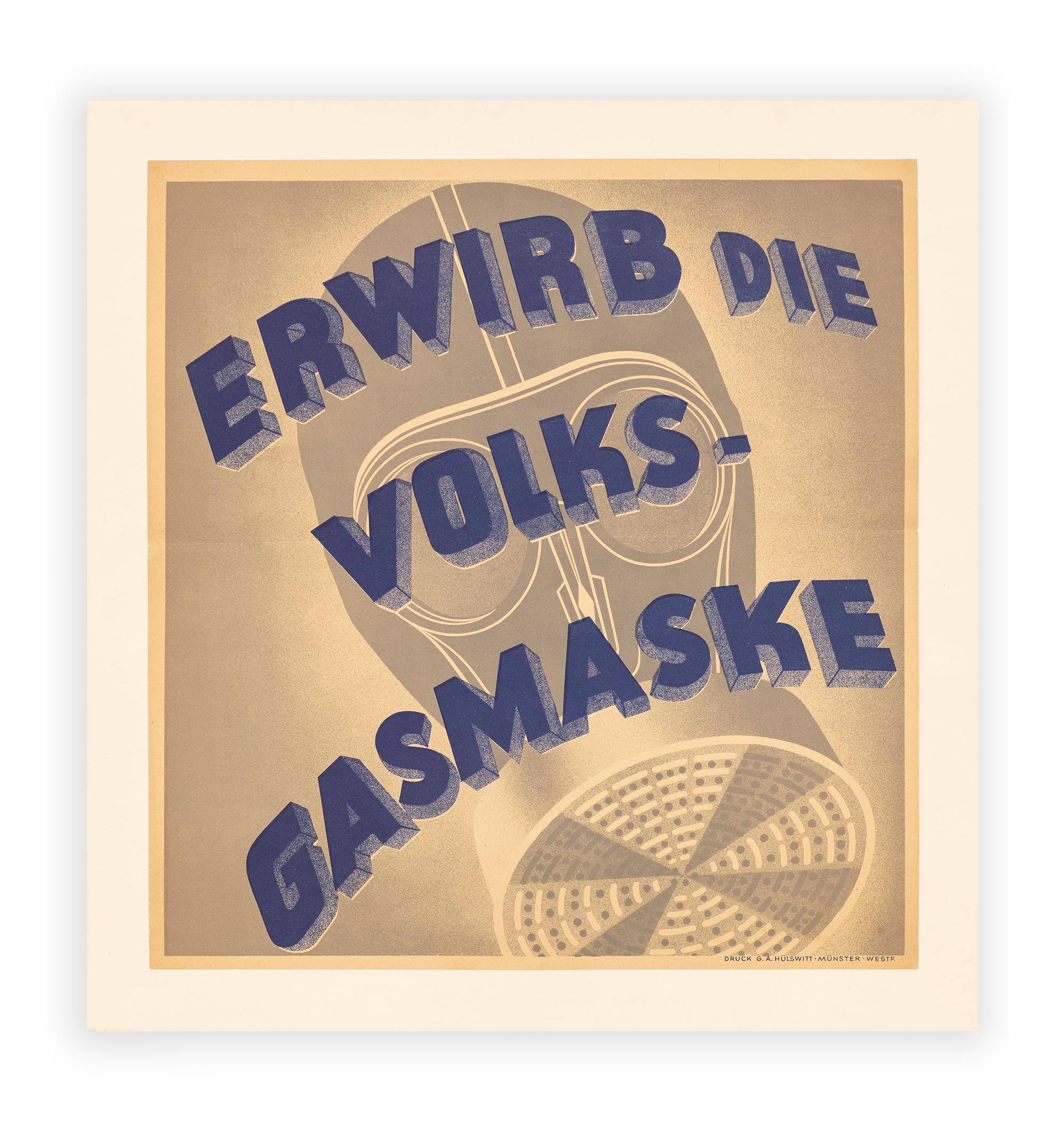 Unknown - "Acquire the people's gask mask", Wartime propaganda poster, c.  1942 For Sale at 1stDibs