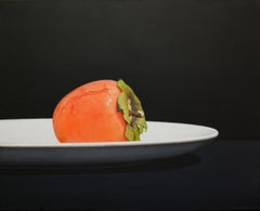Acrylic Hyperrealistic Food Painting "One Persimmon...", 2021