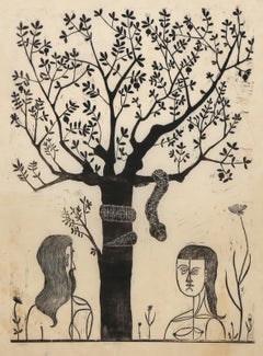 Adams ed Eva, Woodblock d'arte popolare di W Hahn