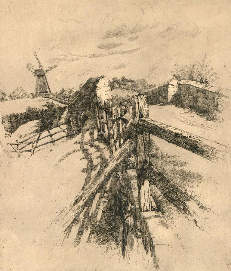 Unknown Landscape Print – Adeline Illingworth (1858-1930) – Radierung, Stephen Langtons Brücke