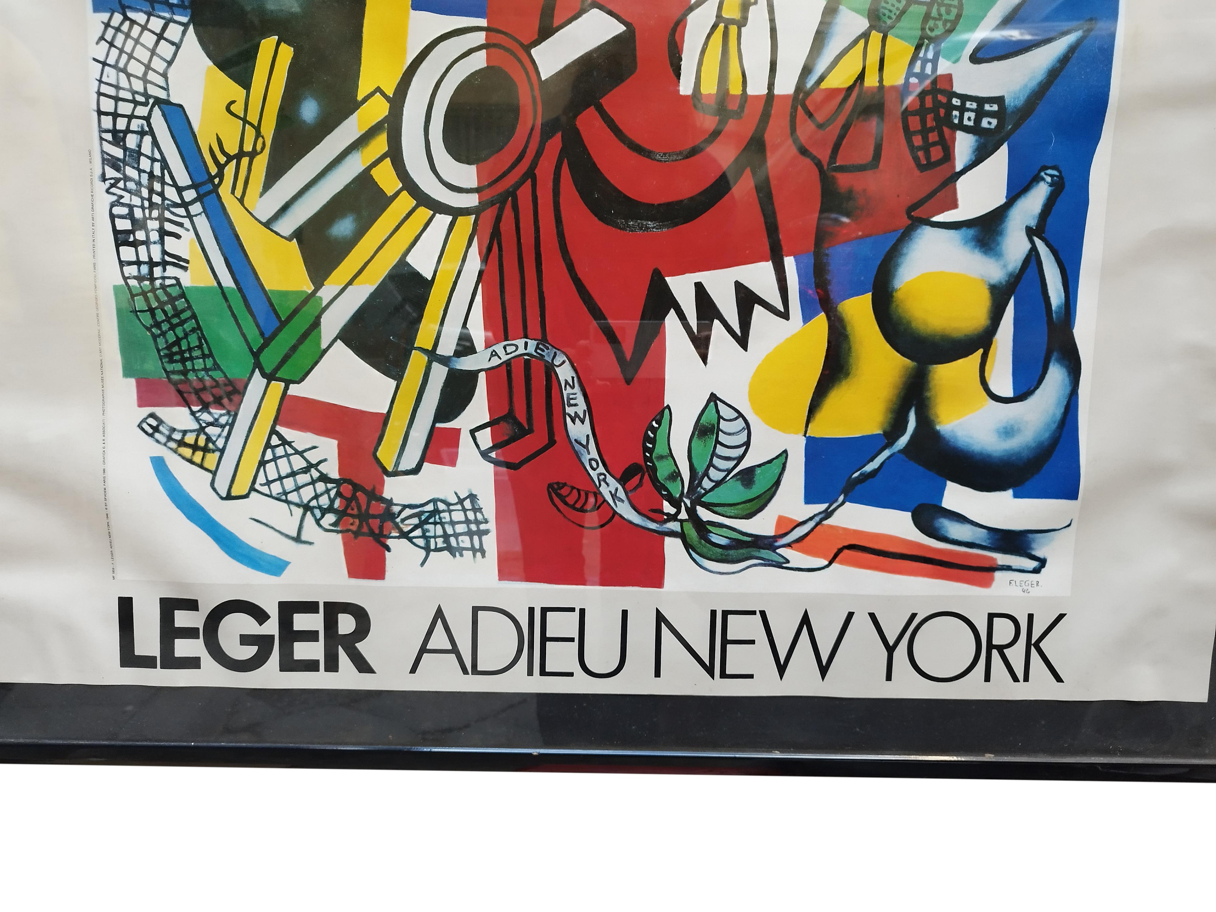 ADIEU NEW YORK - Fernand Leger Lithographic Poster - Beige Figurative Print by Unknown