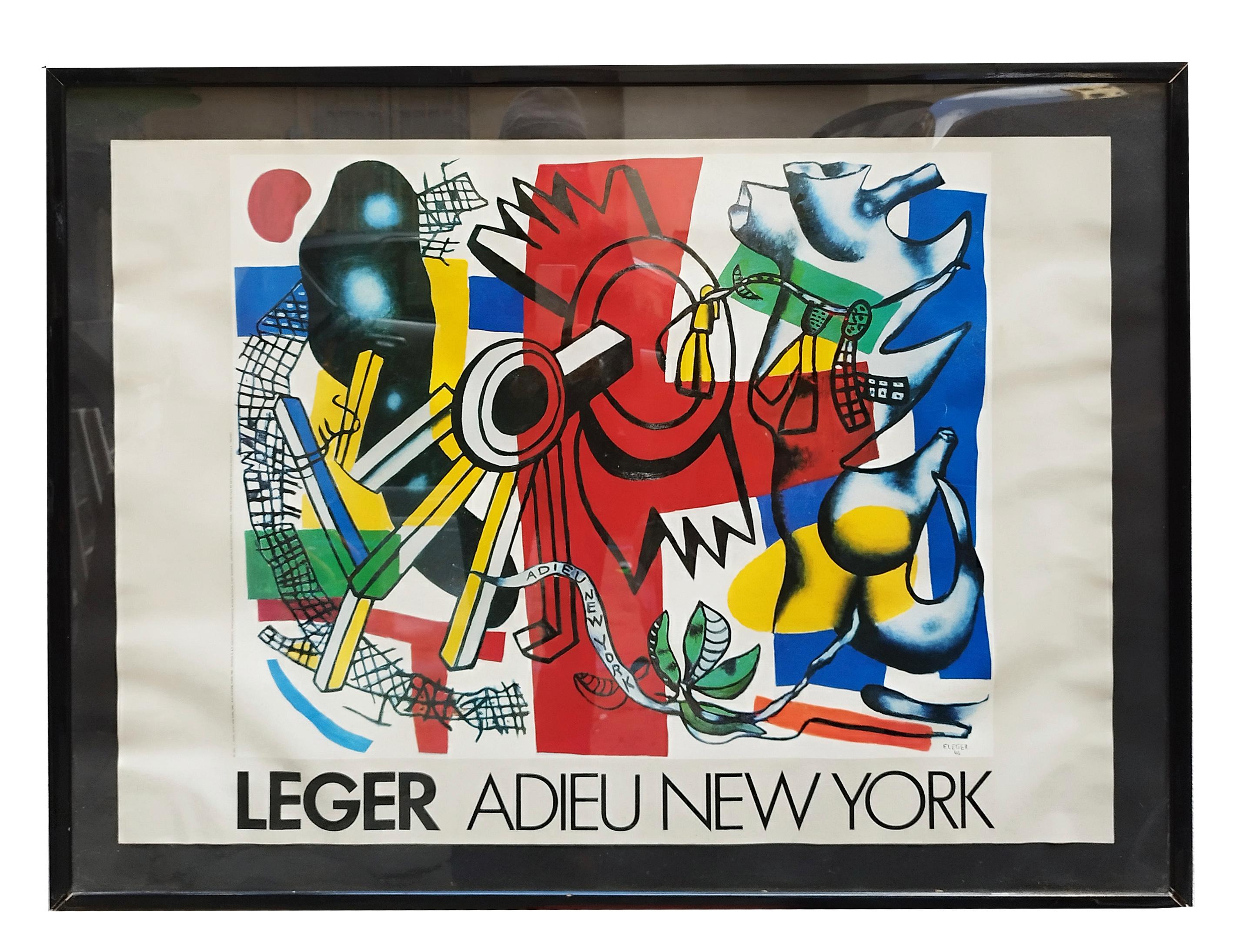 Unknown Figurative Print - ADIEU NEW YORK - Fernand Leger Lithographic Poster