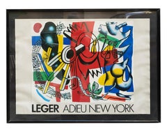 Vintage ADIEU NEW YORK - Fernand Leger Lithographic Poster