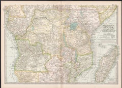 Africa. Central. Century Atlas antique vintage map