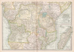 Africa. Central. Century Atlas antique vintage map