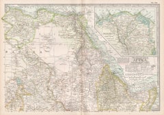 Africa. North-East Part. Century Atlas antique vintage map