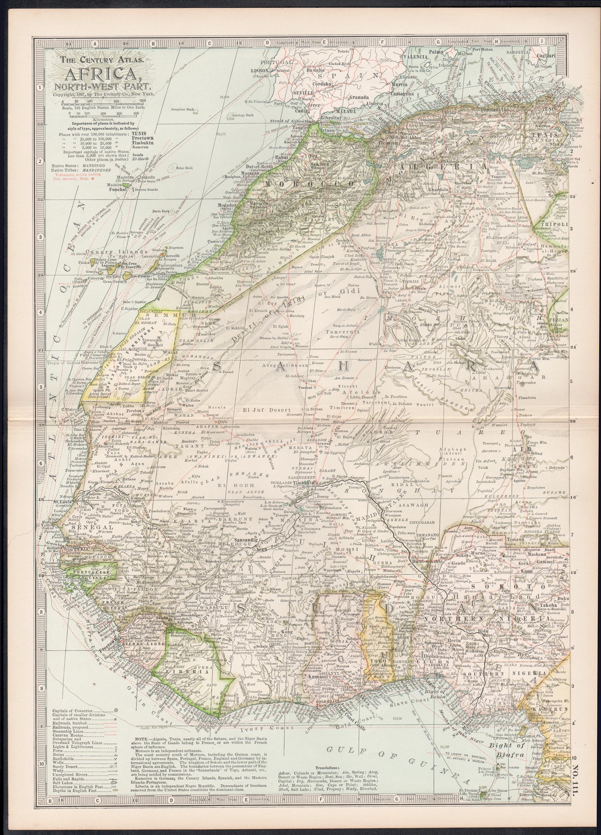 Africa. Part One. Atlante del secolo antica mappa d'epoca - Print di Unknown