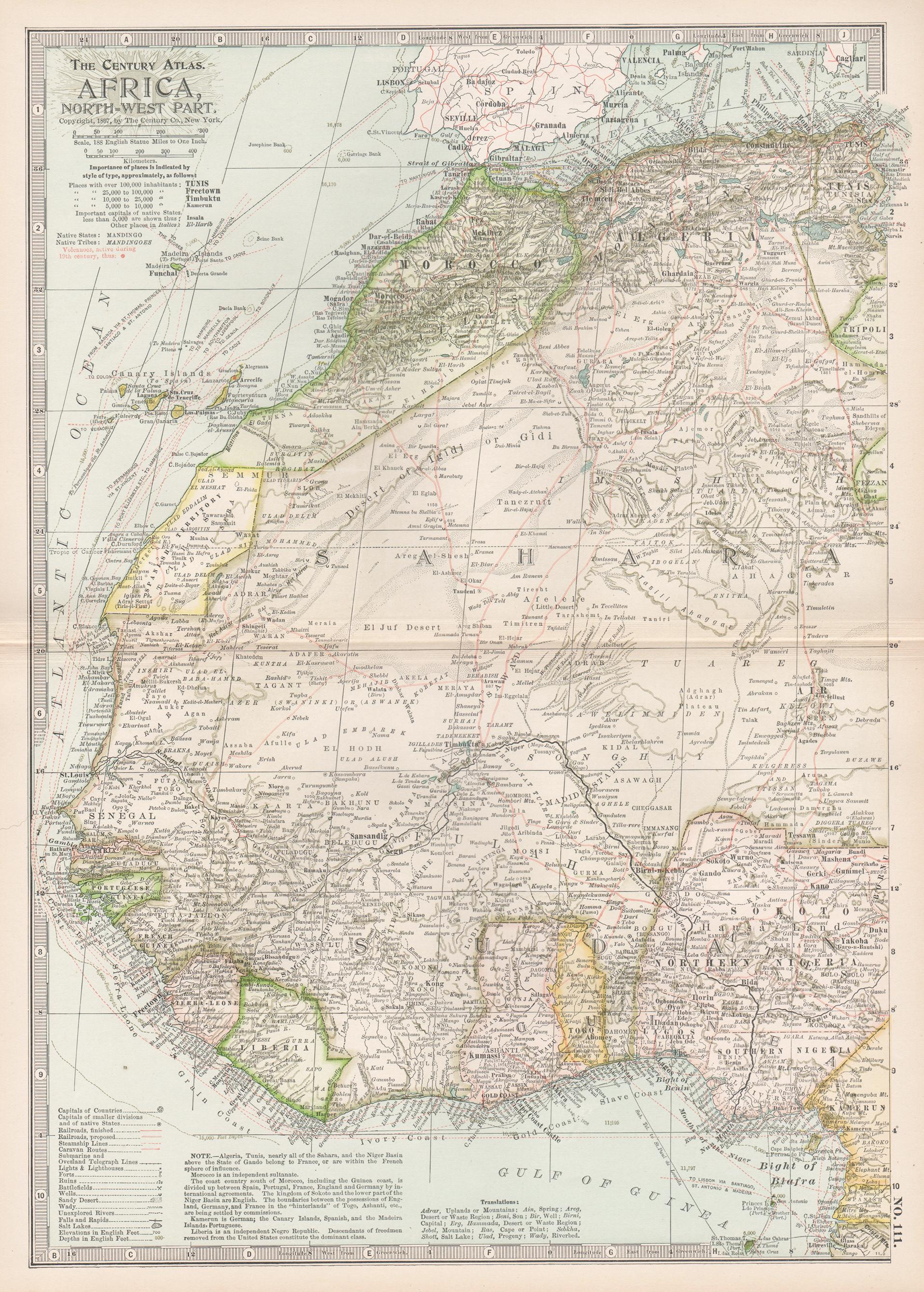 Print di Unknown - Africa. Part One. Atlante del secolo antica mappa d'epoca