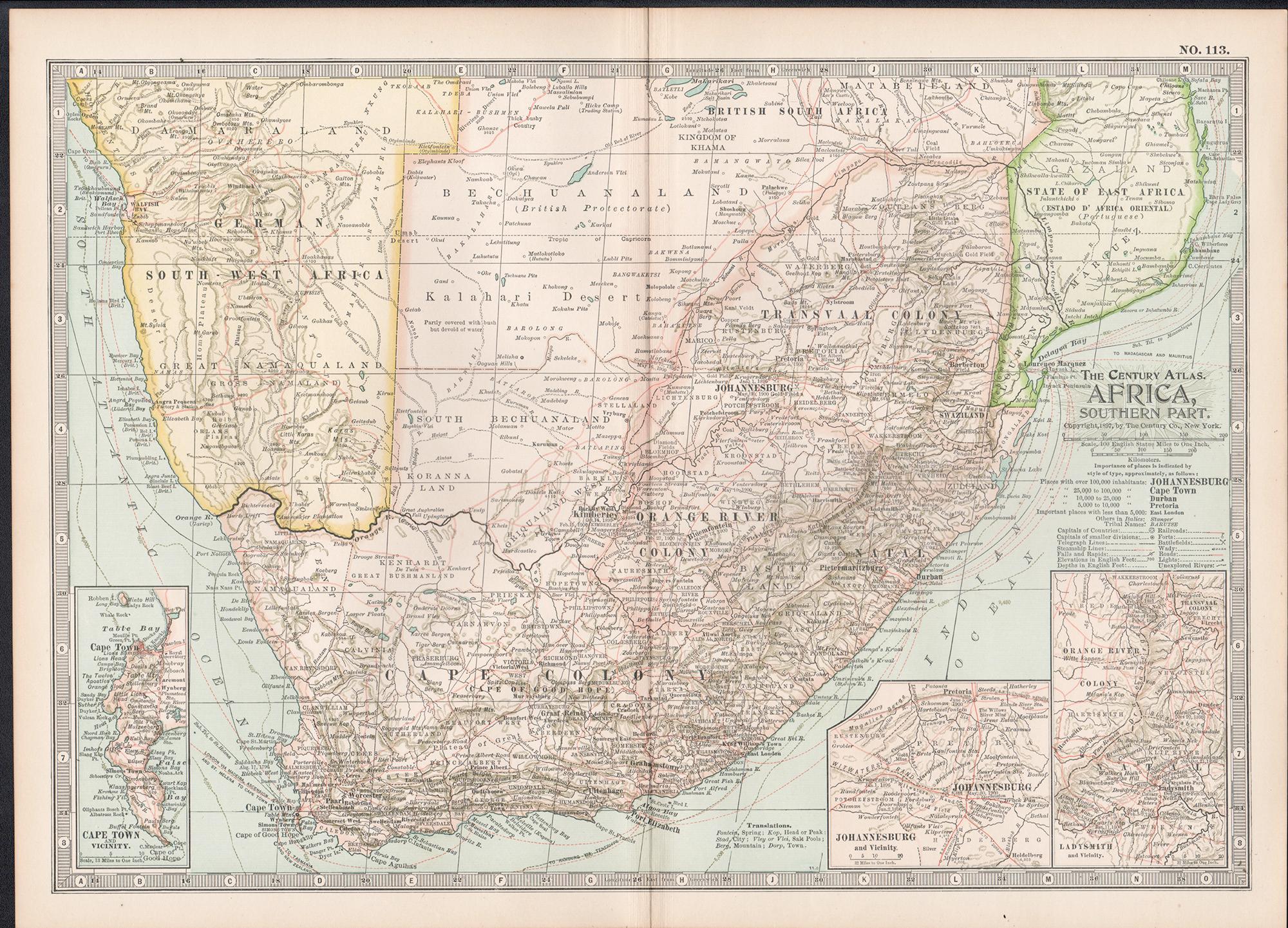 Africa. Southern Part. Century Atlas antique vintage map - Print by Unknown