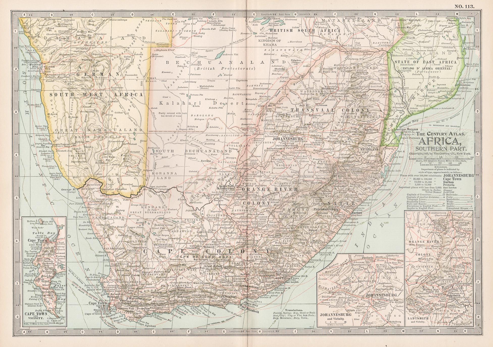 Unknown Print - Africa. Southern Part. Century Atlas antique vintage map