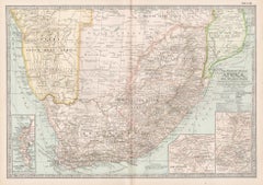 Africa. Southern Part. Century Atlas antique vintage map