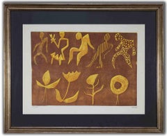 African Composition - Original Lithograph - Mid-20th Century