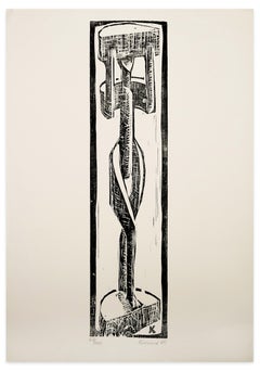 African Sculpture - Woodcut - 1965