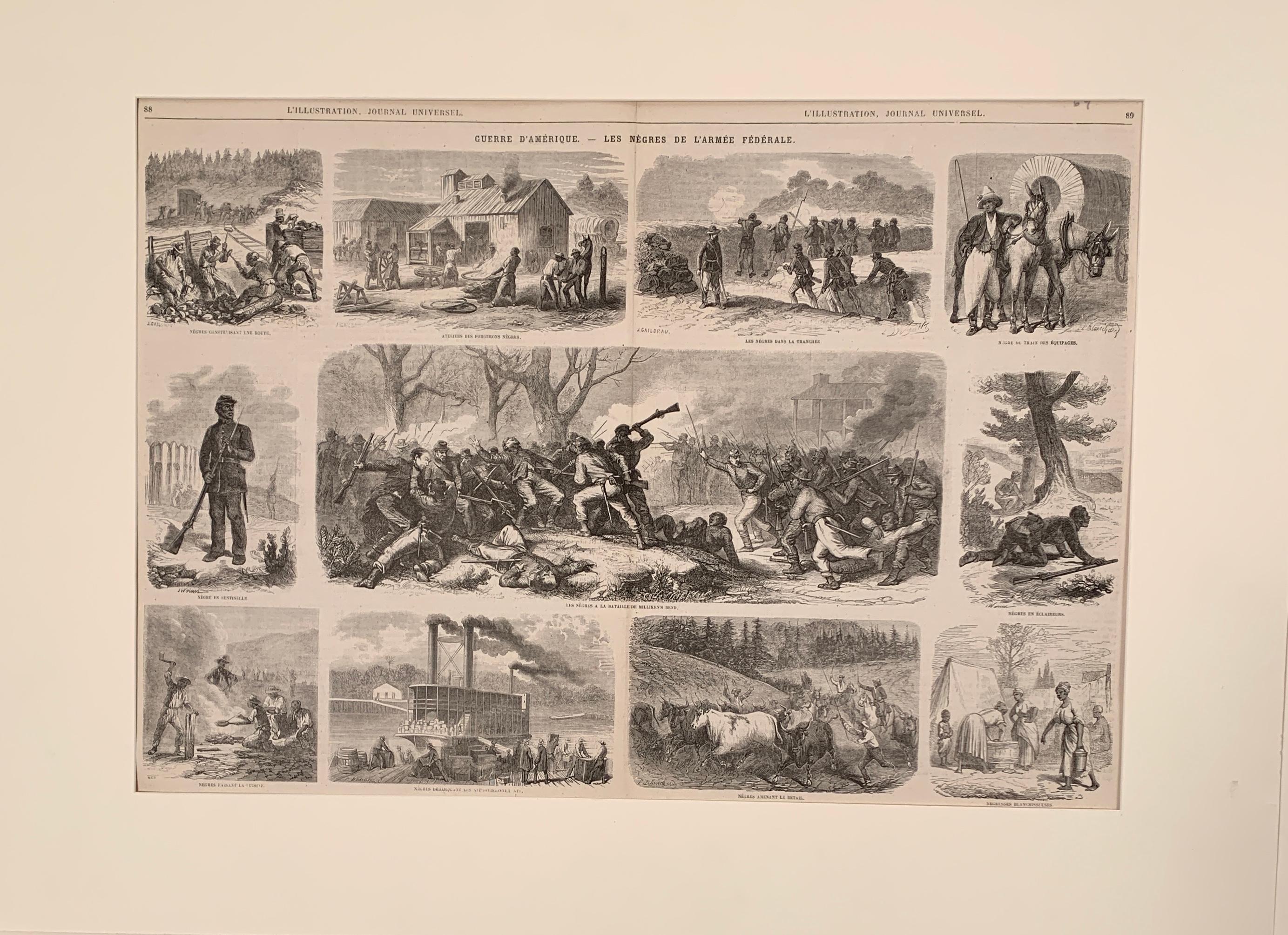 Unknown Figurative Print -  Afro-American Men and Women in the Federal Army during American Civil War