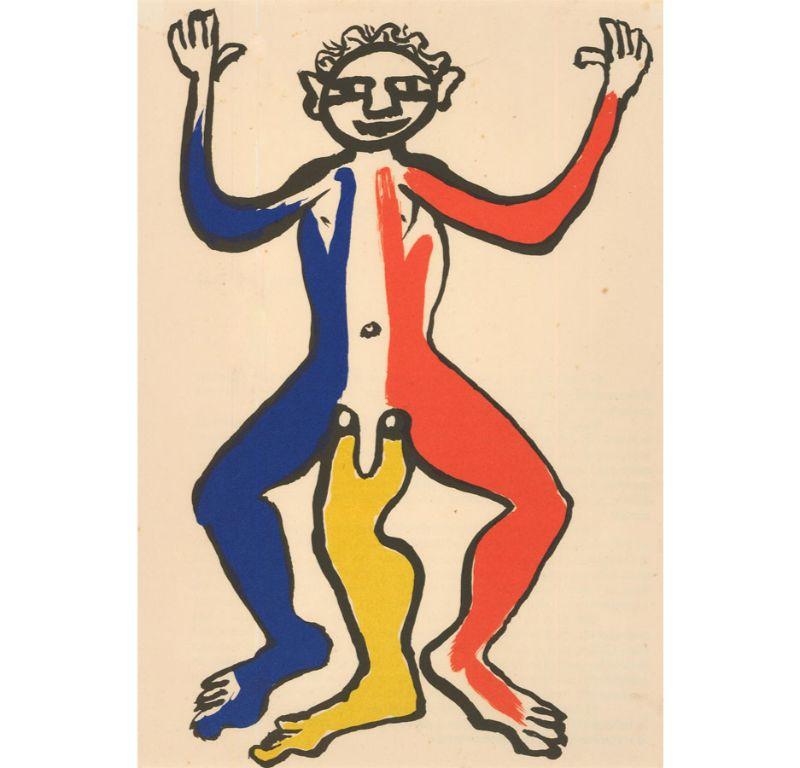 Unknown Nude Print – Nach Alexander Calder (1898-1976) – Lithographie des 20. Jahrhunderts, Dreibeiniger Mann