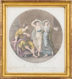 Según Angelica Kauffman- Grabado del siglo XVIII, Venus presentando a Helena a París
