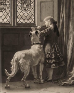 After Briton Riviere (1840-1920) - Framed Engraving, Imprisoned