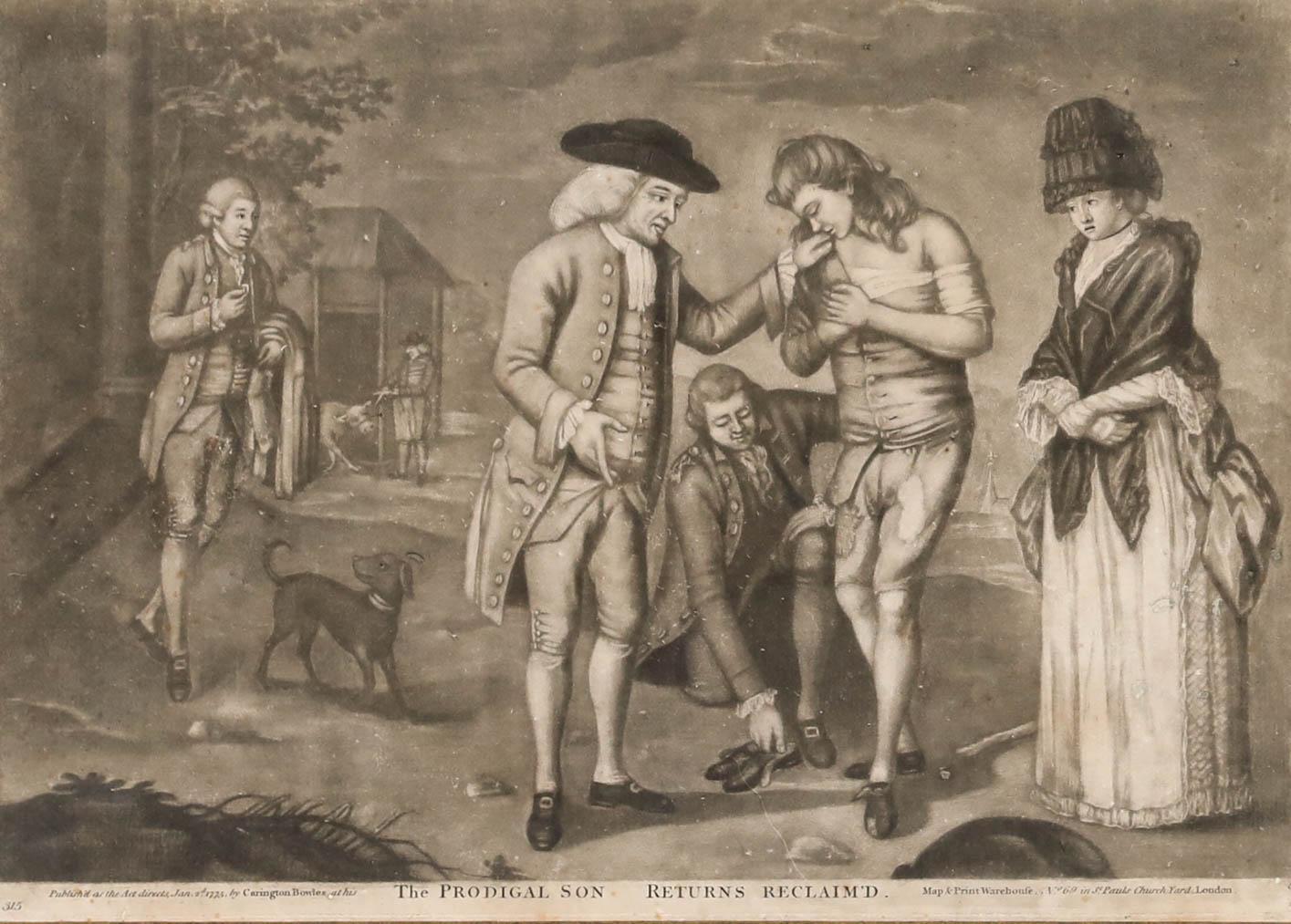 D'après Carington Bowles - Gravure du XVIIIe siècle, Le retour du fils prodigue - Print de Unknown