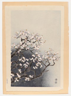 Después de Eiichi Kotozuka - xilografía japonesa de mediados del siglo XX, flores japonesas