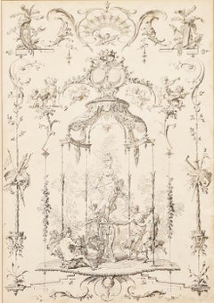 After Gilles-Marie Oppenordt (1672-1742) - Lithograph, French Rococo Ornament