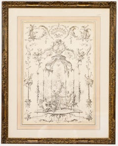 After Gilles-Marie Oppenordt (1672-1742) - Lithograph, French Rococo Ornament