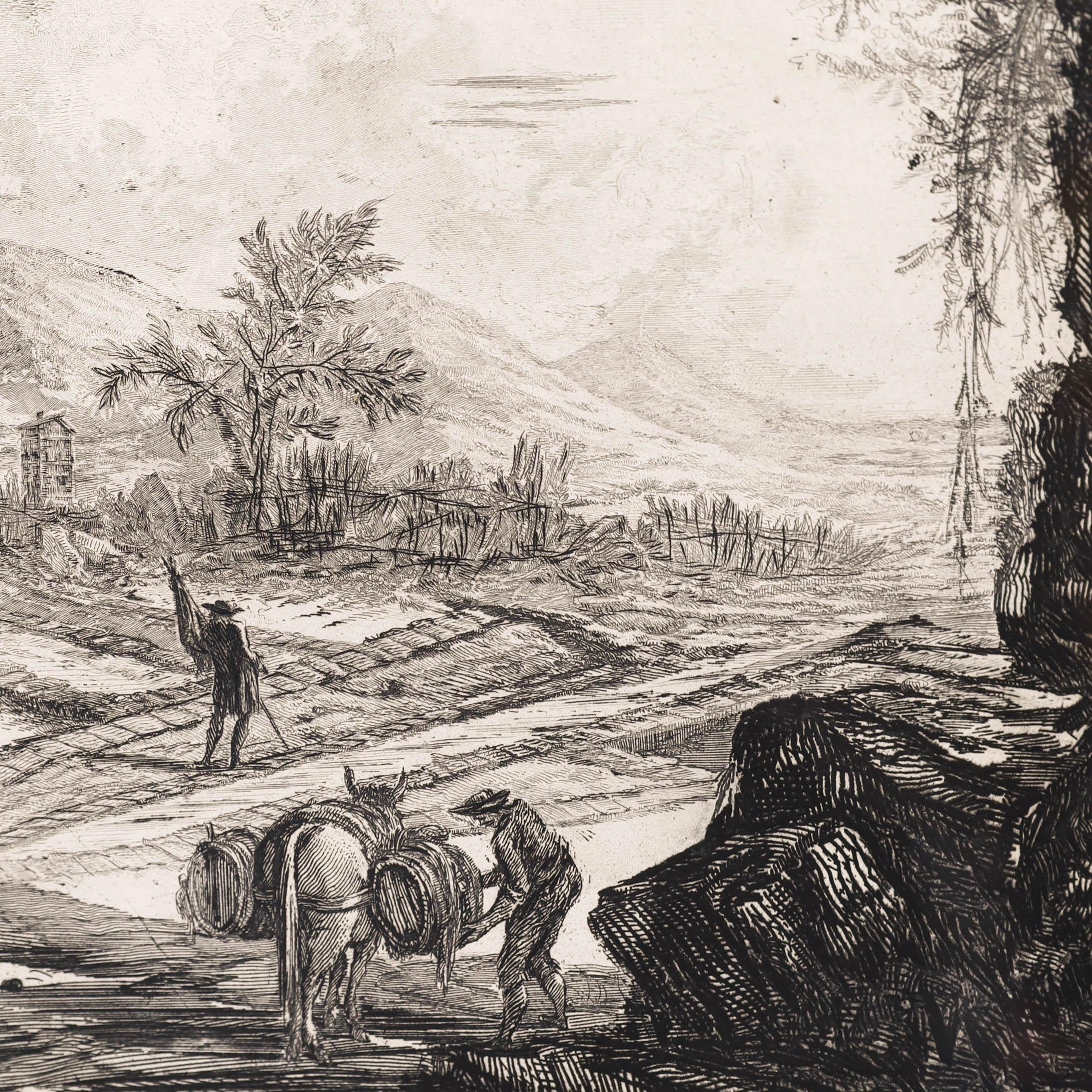D'après Giovanni Battista Piranesi, gravure du 20e siècle, Plautii Mausoleum - Beige Landscape Print par Unknown