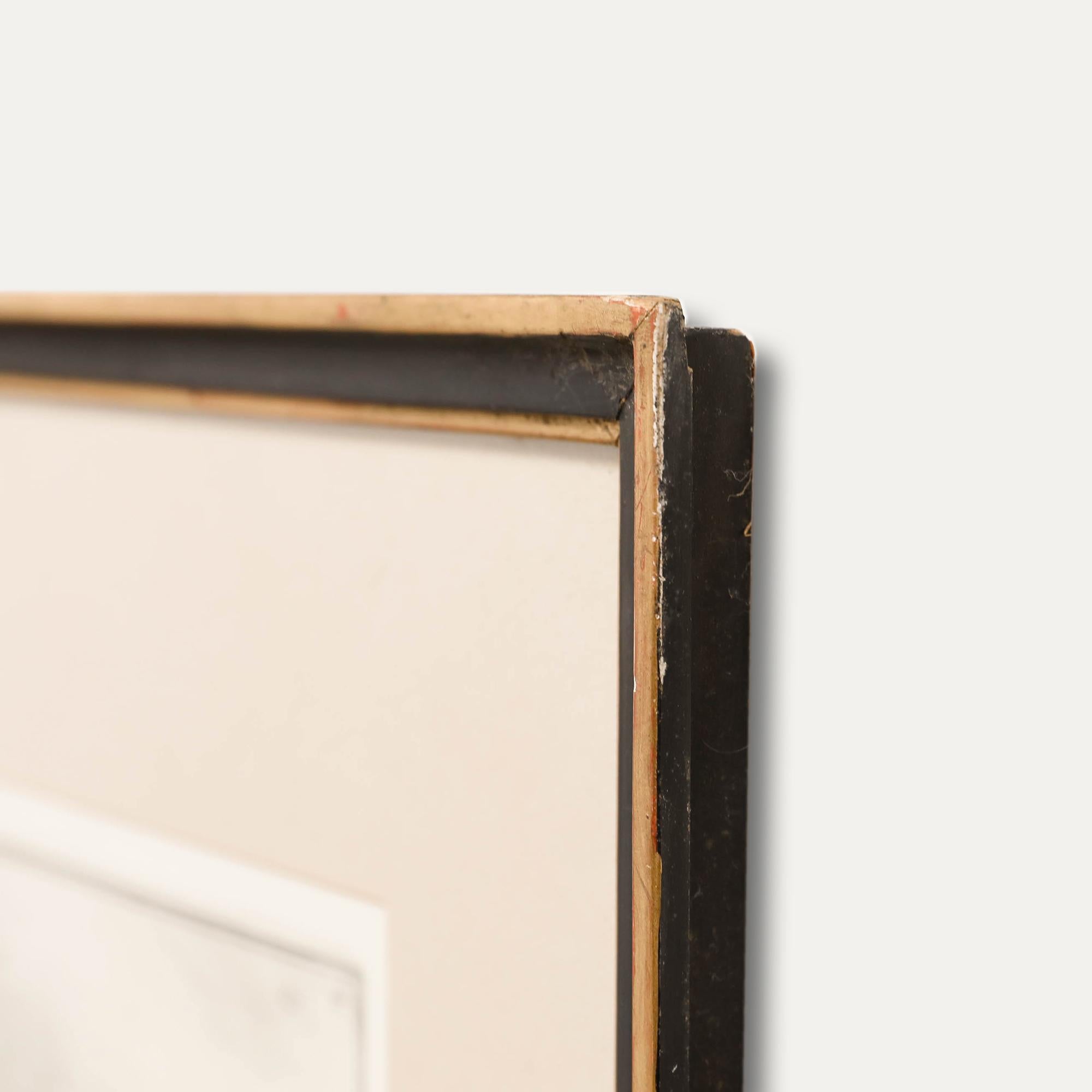 Une gravure charmante avec des détails gravés à l'eau-forte. Inscrit dans la plaque. Présenté dans un cadre peint en noir et doré. Sur le papier.
