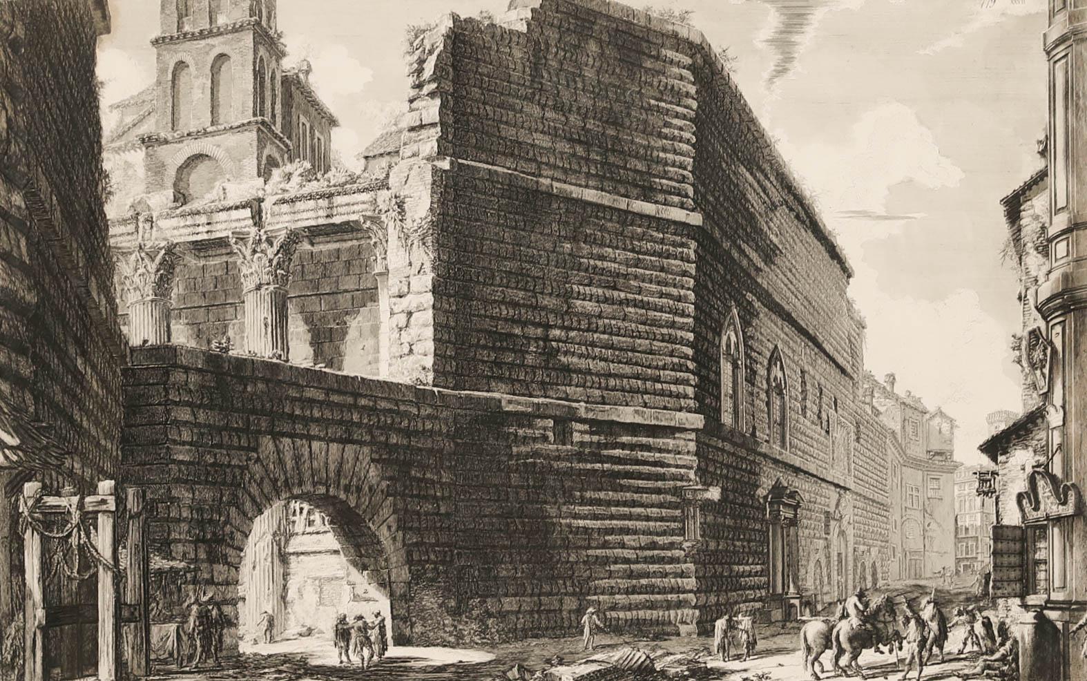 Nach Giovanni Battista Piranesi – Gravur des frühen 20. Jahrhunderts, Forum von Nerva – Print von Unknown