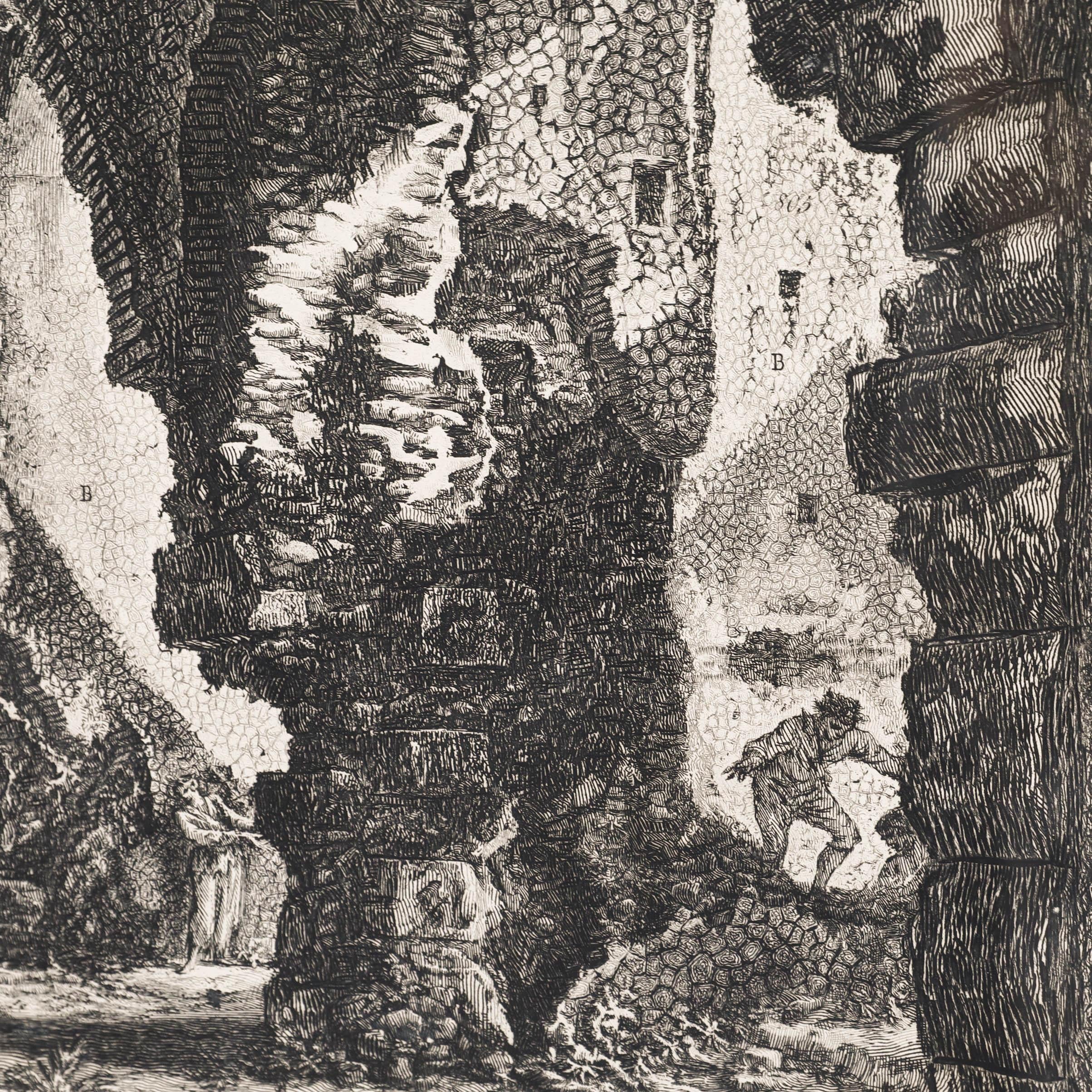 D'après Giovanni Battista Piranesi, gravure du début du 20e siècle, Villa of Maecenas - Beige Landscape Print par Unknown