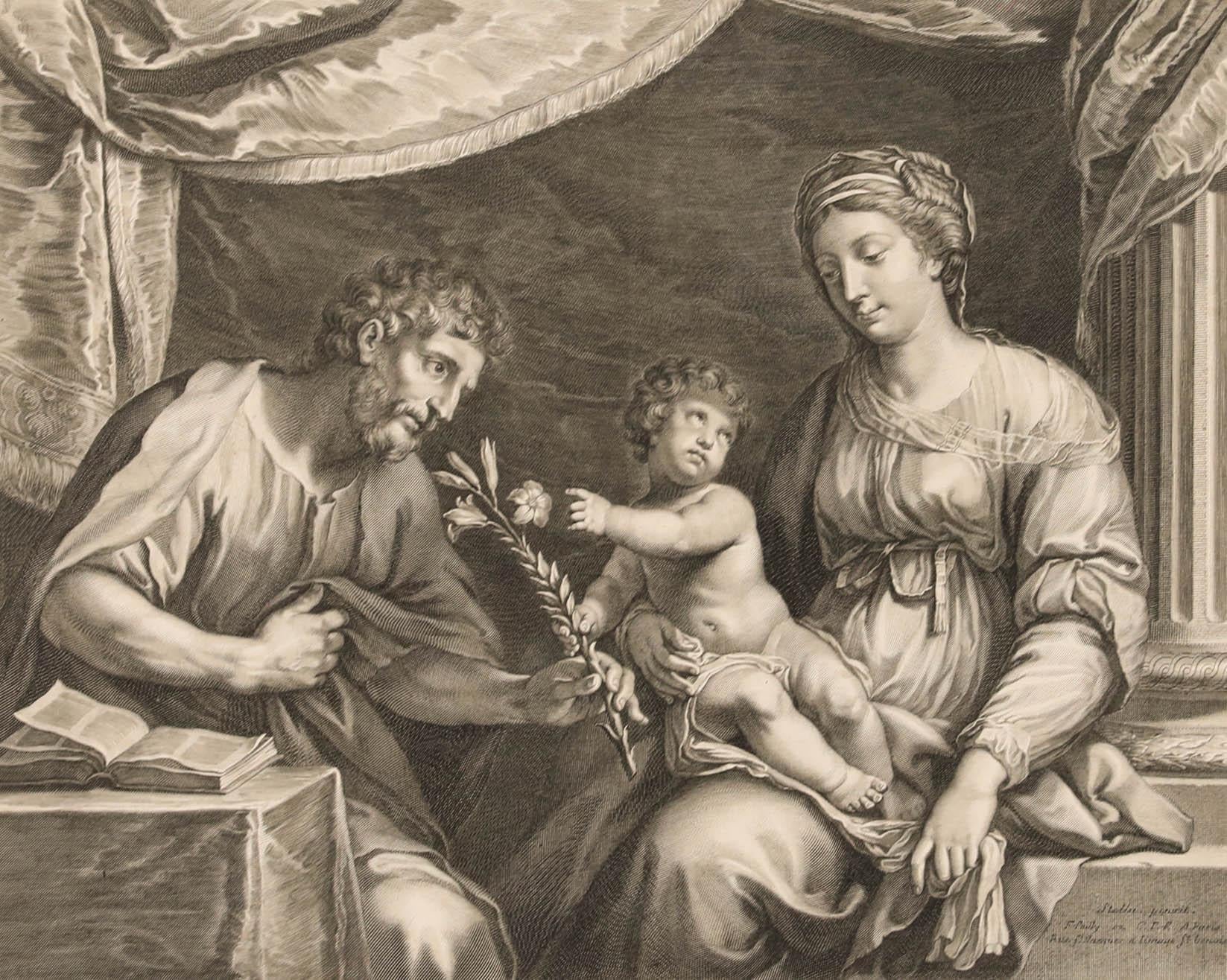 D'après Jacques Stella (1596-1657) - Gravure du XVIIIe siècle, Une lys - Print de Unknown