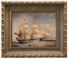 After Jean Laurent (1898-1988) - Framed Oleograph, British 66-gun, 3rd Rate Ship