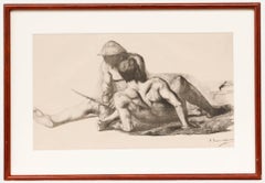After Pierre Puvis de Chavannes (1824-1898) - Lithograph, Two Reapers Sitting