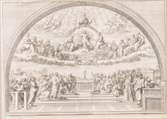 After Raphael (1483-1520) - Engraving, Disputation of the Holy Sacrament