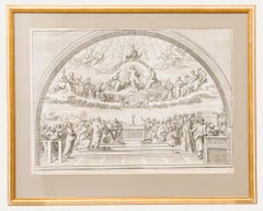 Nach Raphael (1483-1520) - Kupferstich, Disputation des Heiligen Sakramentes