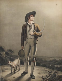 After Richard Westall - 19th Century Aquatint, The Reaper (The Harvest Moon)