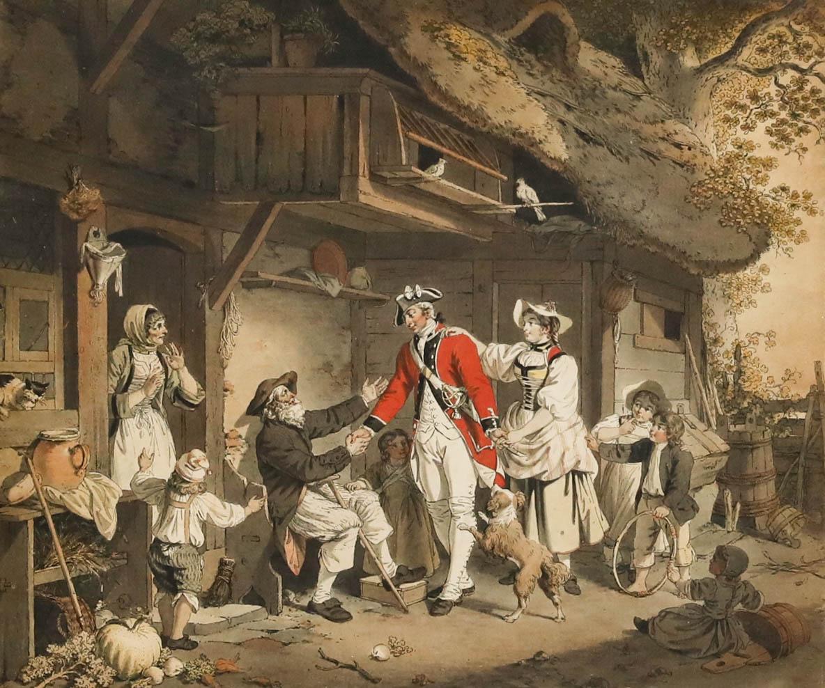 D'après Sigmund Freudenberger (1745-1801) - Eau-forte, Retour du soldat - Print de Unknown