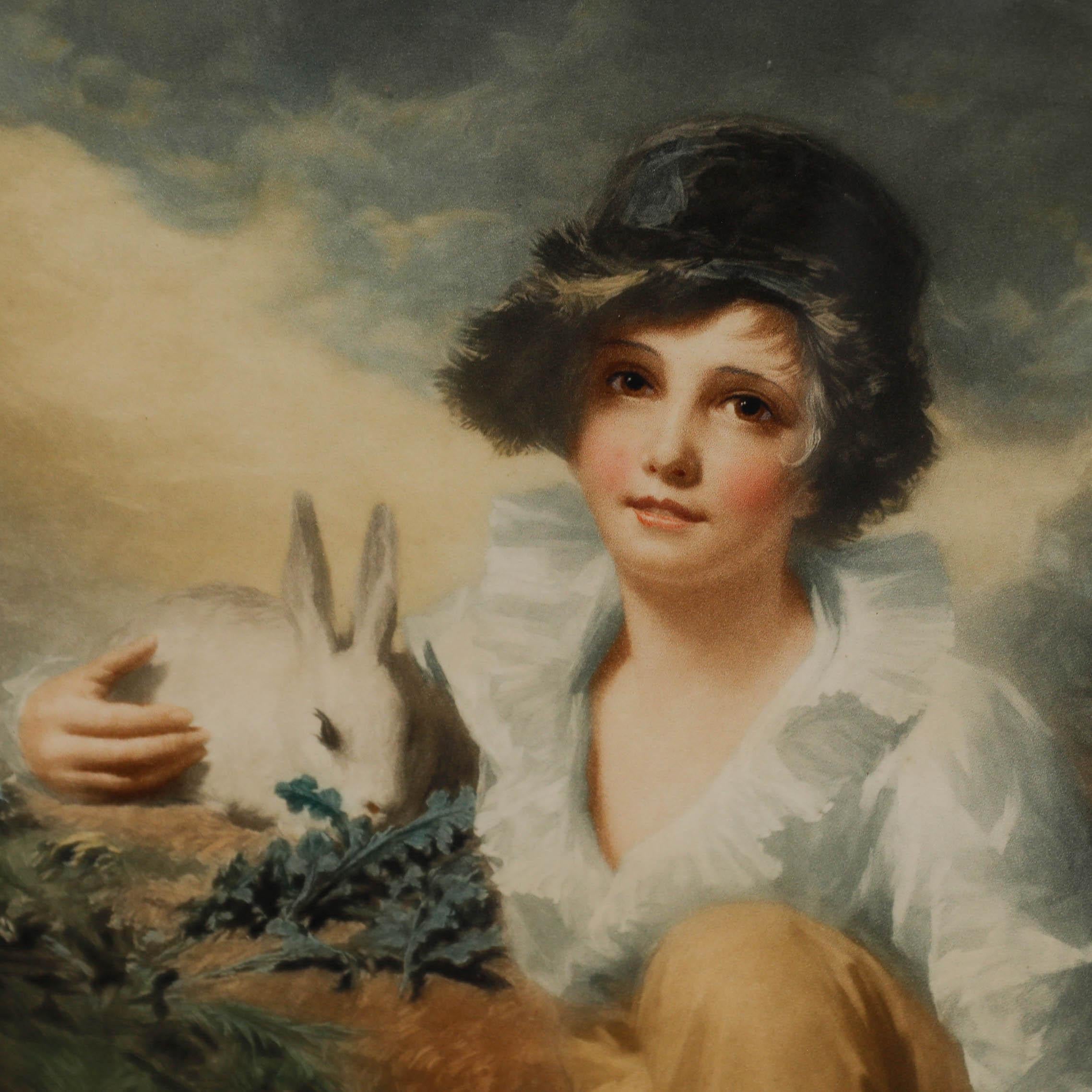 Une belle gravure en mezzotinte, d'après une peinture à l'huile originale de Sir Henry Raeburn RA. Publié par Gladwell & Co ltd, Londres 1937. Monté dans un élégant cadre de style Hogarth. Signé de façon indistincte. Sur le papier. 