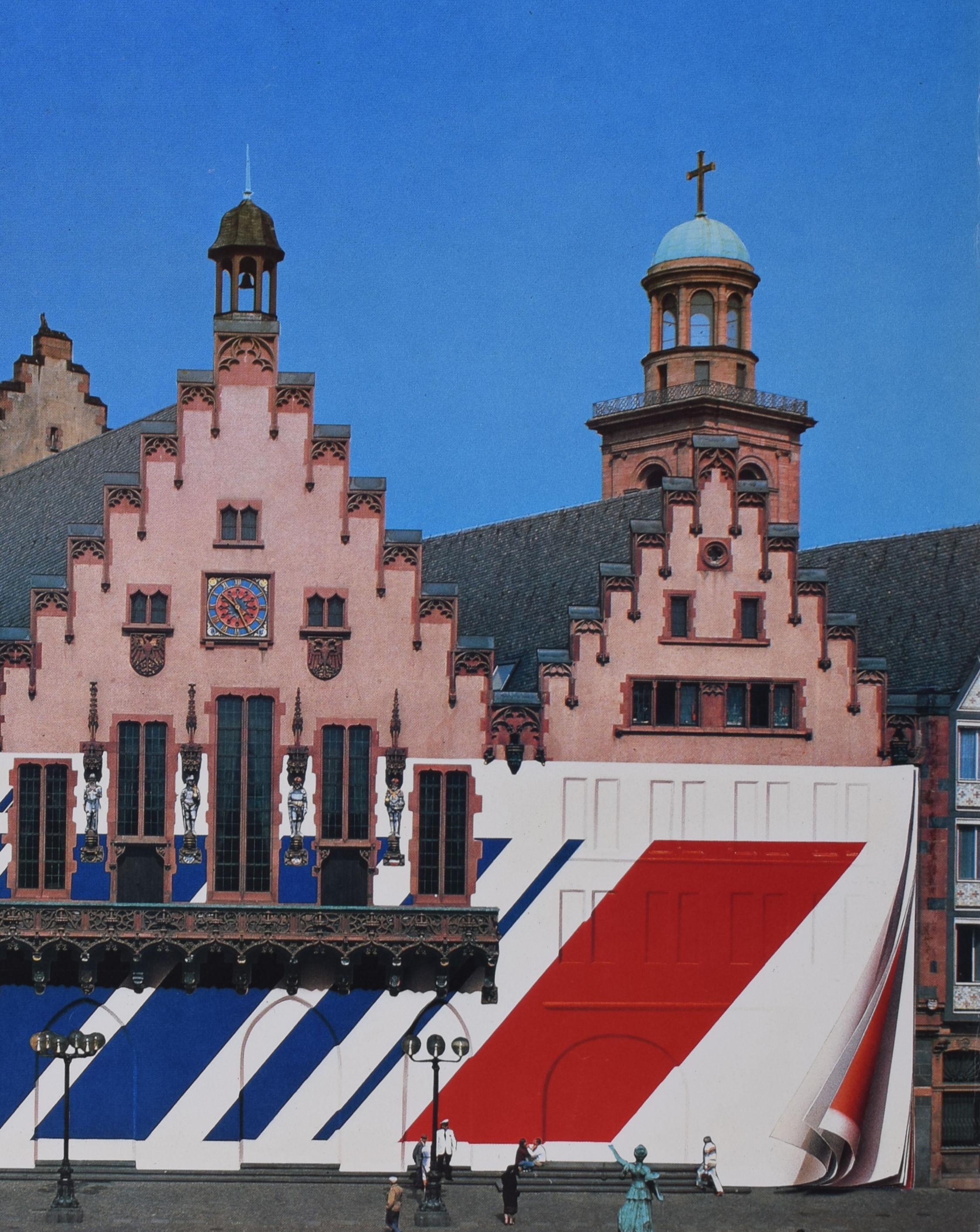 Air France Allemagne Alemania cartel de viaje original de época Frankfurt Römer en venta 2
