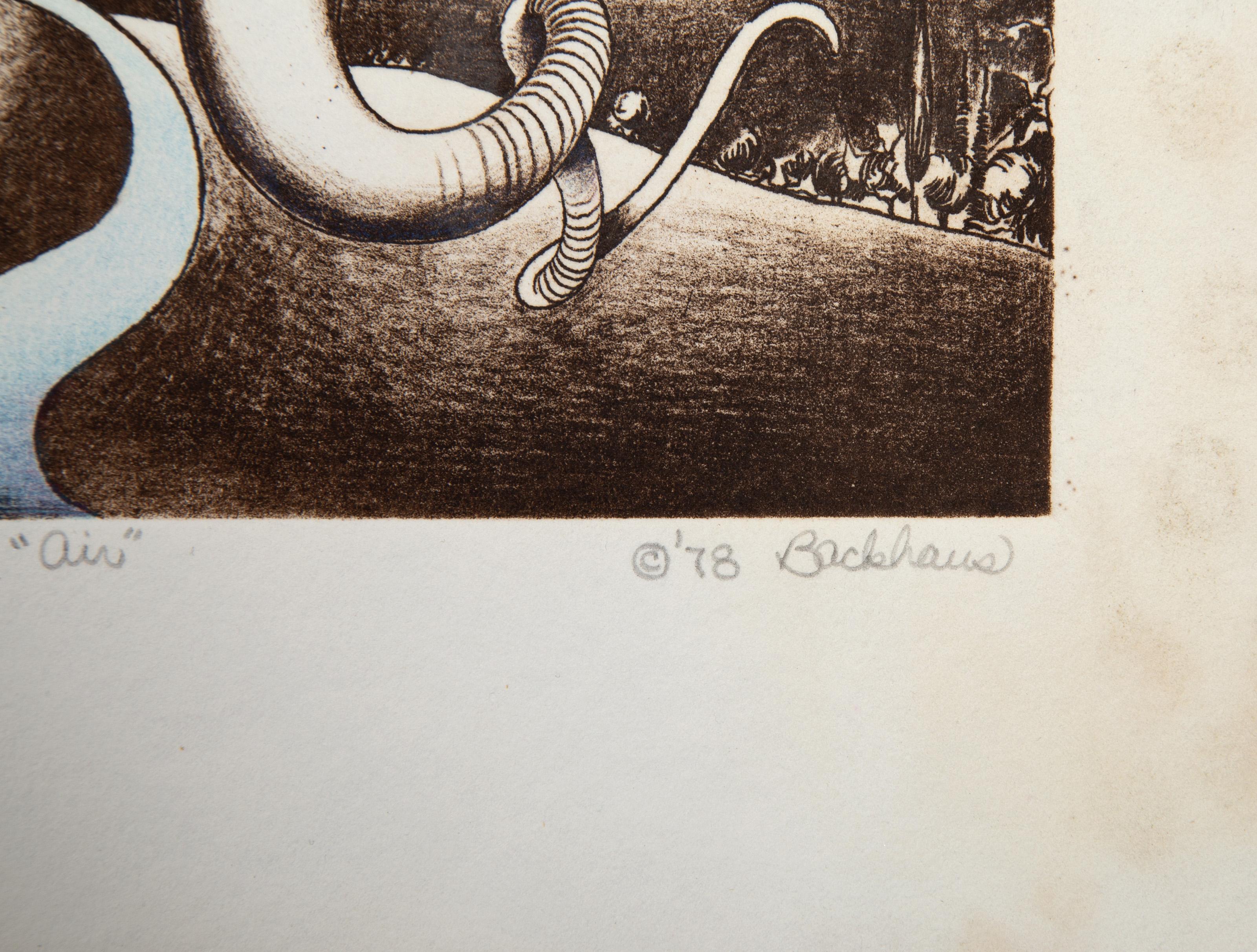Air, Surrealist Etching by Douglas C. Backhaus For Sale 3
