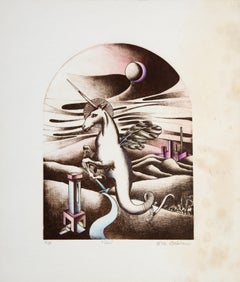 Air, surrealistische Radierung von Douglas C. Backhaus