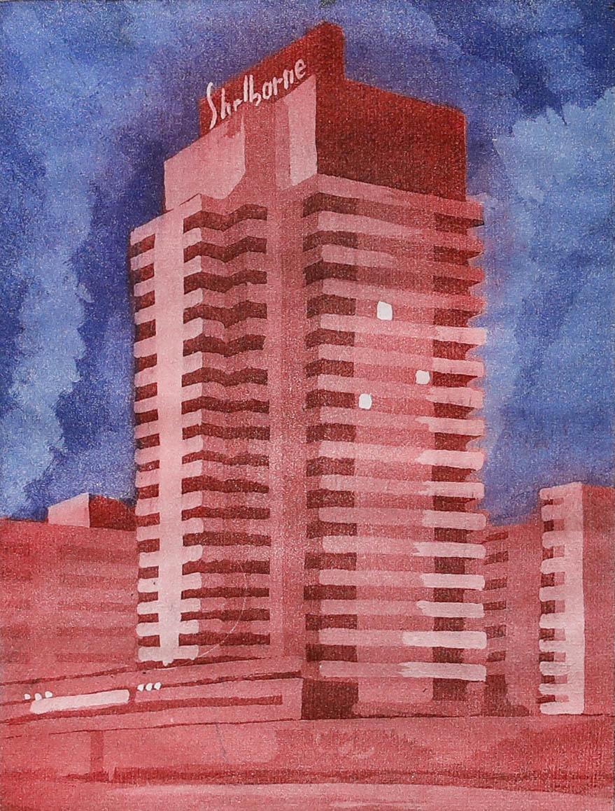 Alan Powers - Framed 20th Century Etching, The Shelbourne Hotel - Print by Unknown