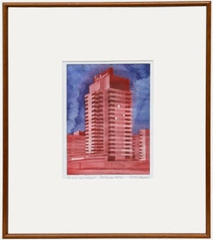 Alan Powers - Framed 20th Century Etching, The Shelbourne Hotel