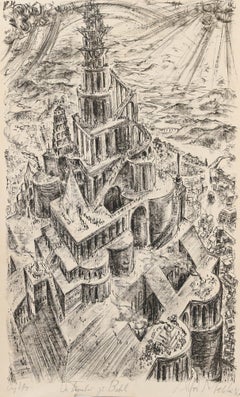 Alfred Mahlau (1894-1967) - Mid 20th Century Lithograph, The Tower of Babel