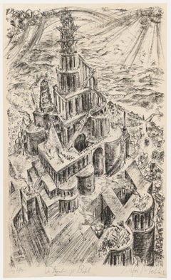 Alfred Mahlau (1894-1967) - Mid 20th Century Lithograph, The Tower of Babel