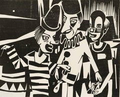 Ali Kurt Baumgarten (1914-2009) - 1983 Woodcut, The Circus Clowns