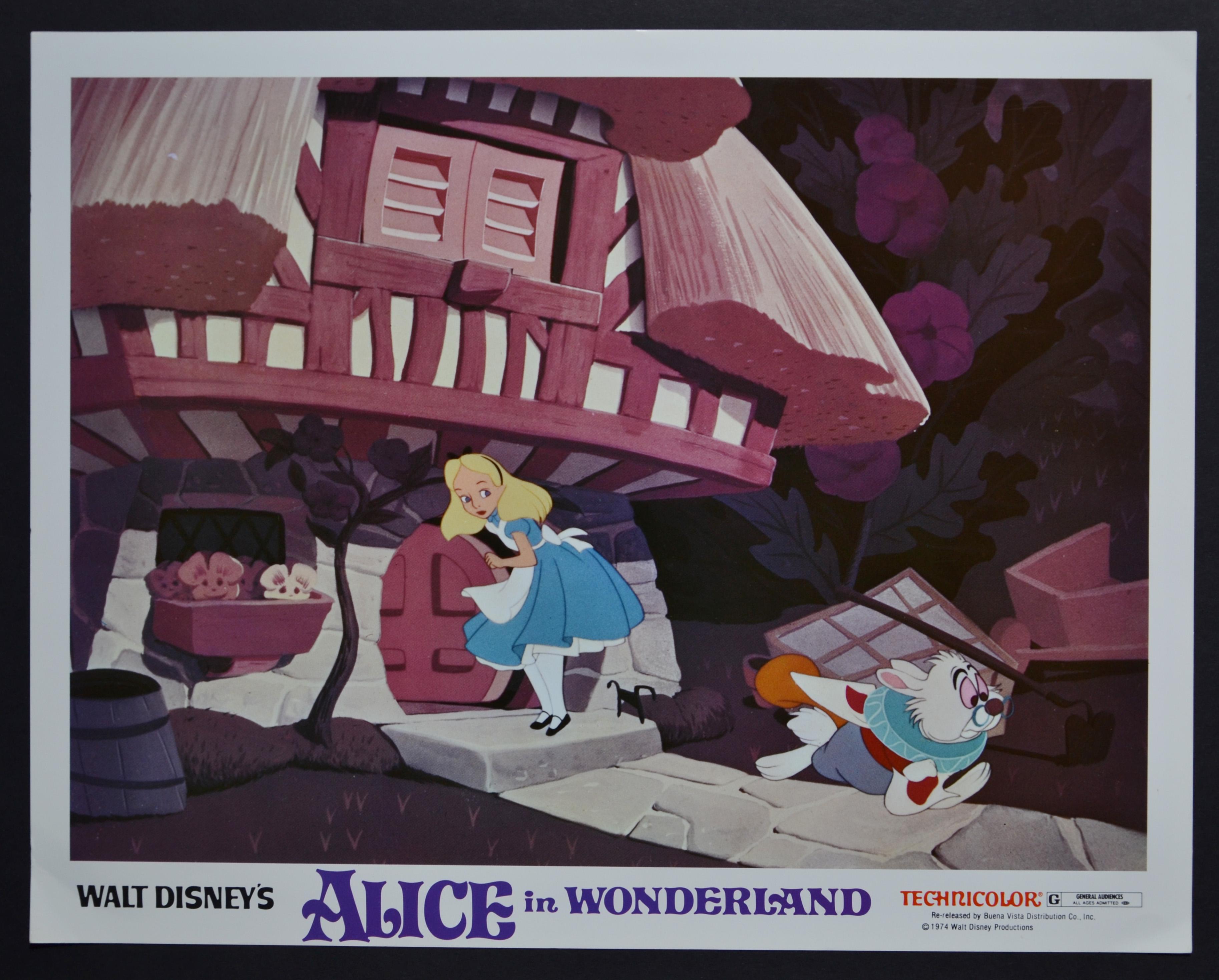 Unknown Interior Print – ALICE in WONDERLAND Original Lobby-Karte von Walt Disneys, USA 1951.